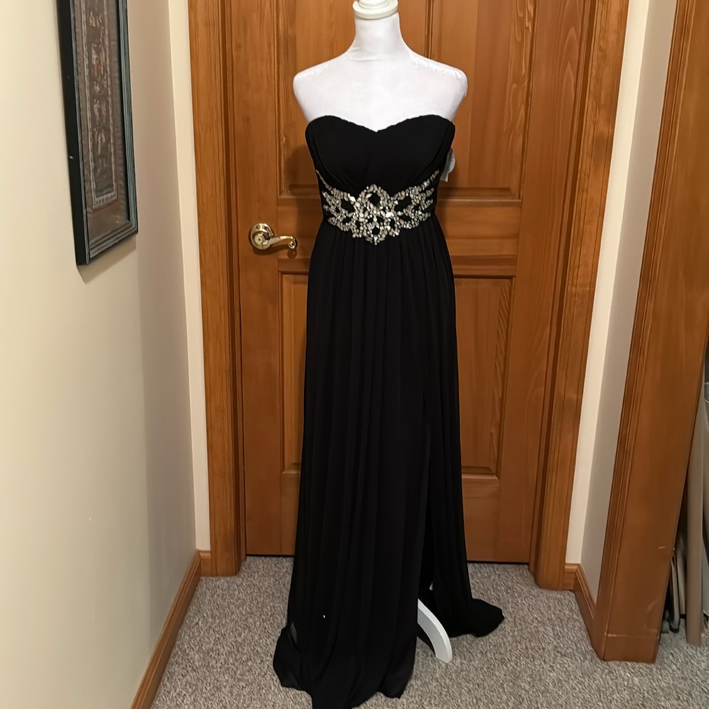 Vintage Deb black strapless gown Sz 5